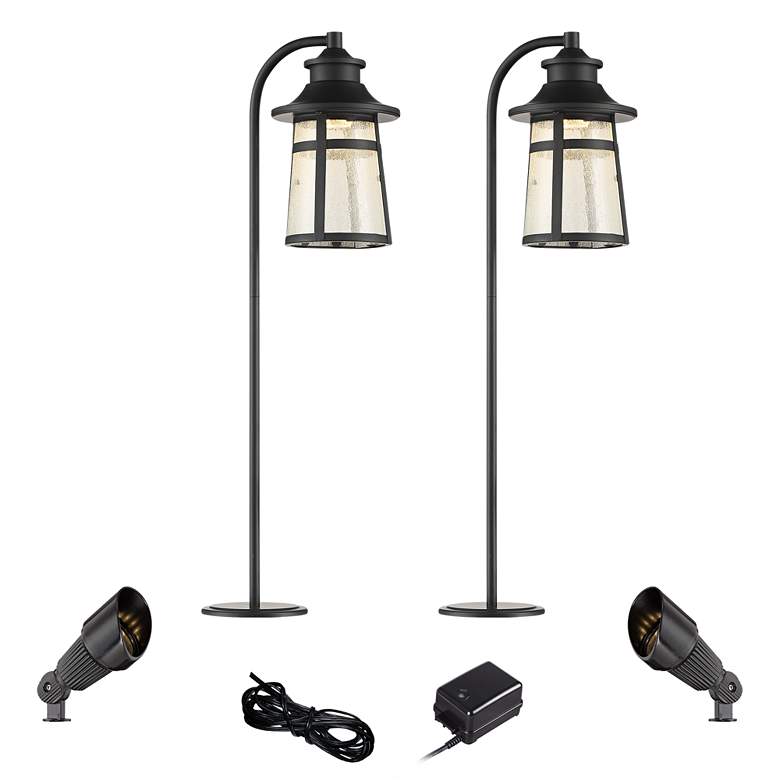 Image 1 Clement Black 6-Piece LED Landscape Path and Spot Light Set