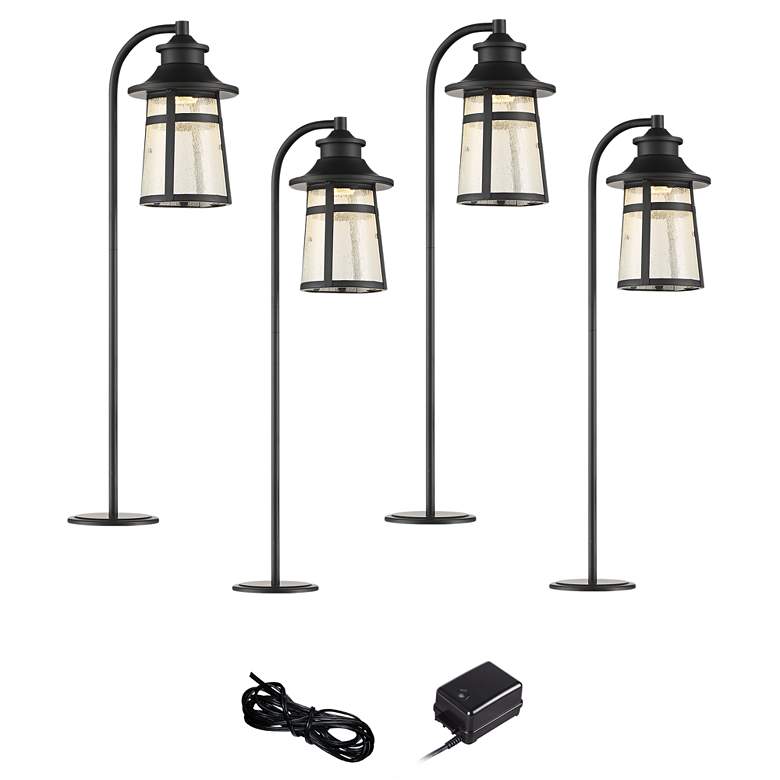 Image 1 Clement Black 6-Piece LED Landscape Path Light Set