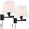 Clement Black Plug-In Swing Arm Wall Lamp Set of 2