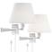 Clement Chrome Swing Arm Wall Lamp Set of 2