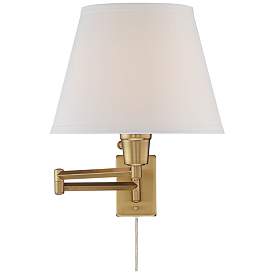 Image4 of Clement Warm Gold Swing Arm Plug-In Wall Lamps Set of 2 more views