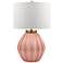 Clementina Evening Sand Pink Ribbed Gourd LED Table Lamp