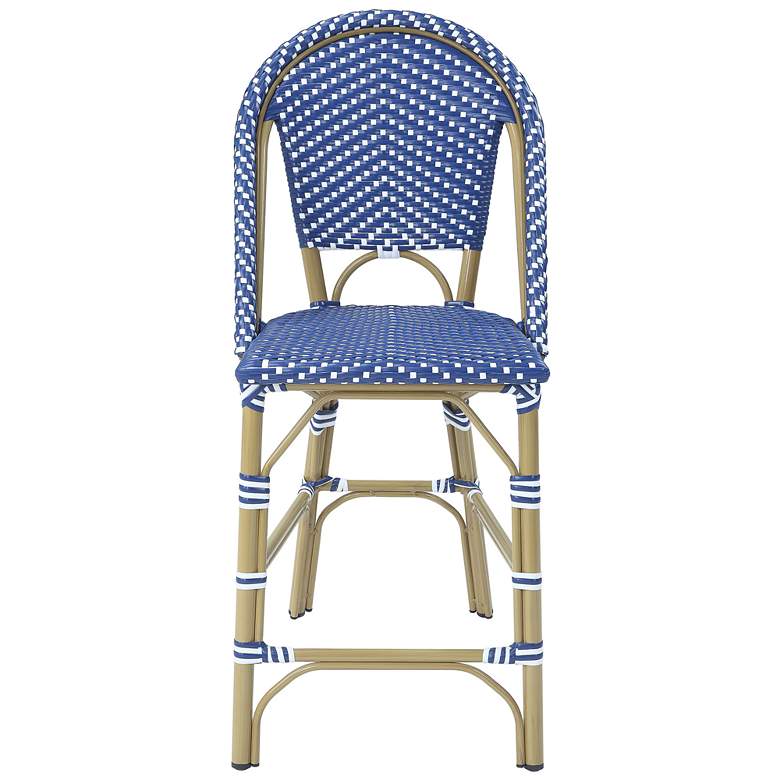 Image 4 Clementine Blue White Wicker Patio Dining Chairs Set of 2 more views