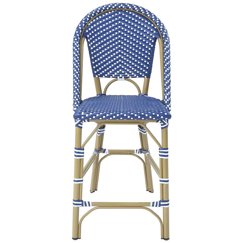 Image 4 Clementine Blue White Wicker Patio Dining Chairs Set of 2 more views