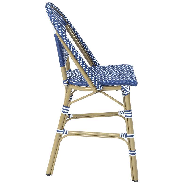 Image 5 Clementine Blue White Wicker Patio Dining Chairs Set of 2 more views