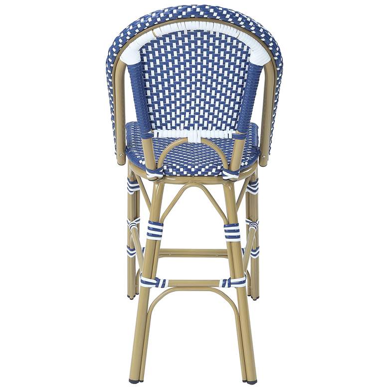 Image 6 Clementine Blue White Wicker Patio Dining Chairs Set of 2 more views