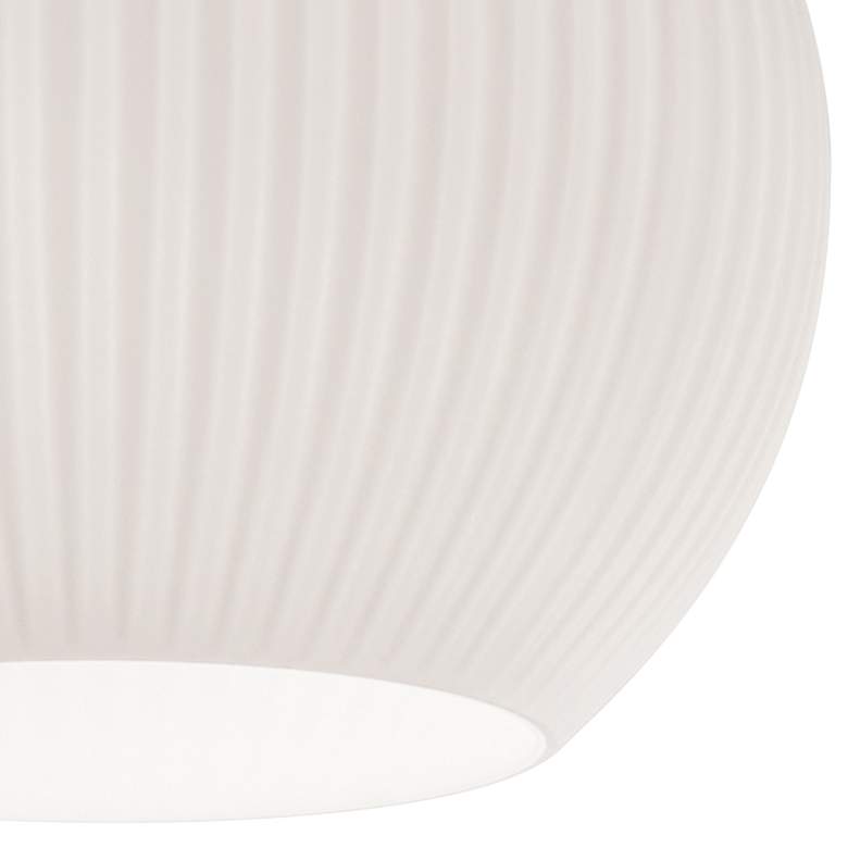 Image 3 Cleo 12 1/2 inch Wide Frosted White Ribbed Glass Pendant Light more views