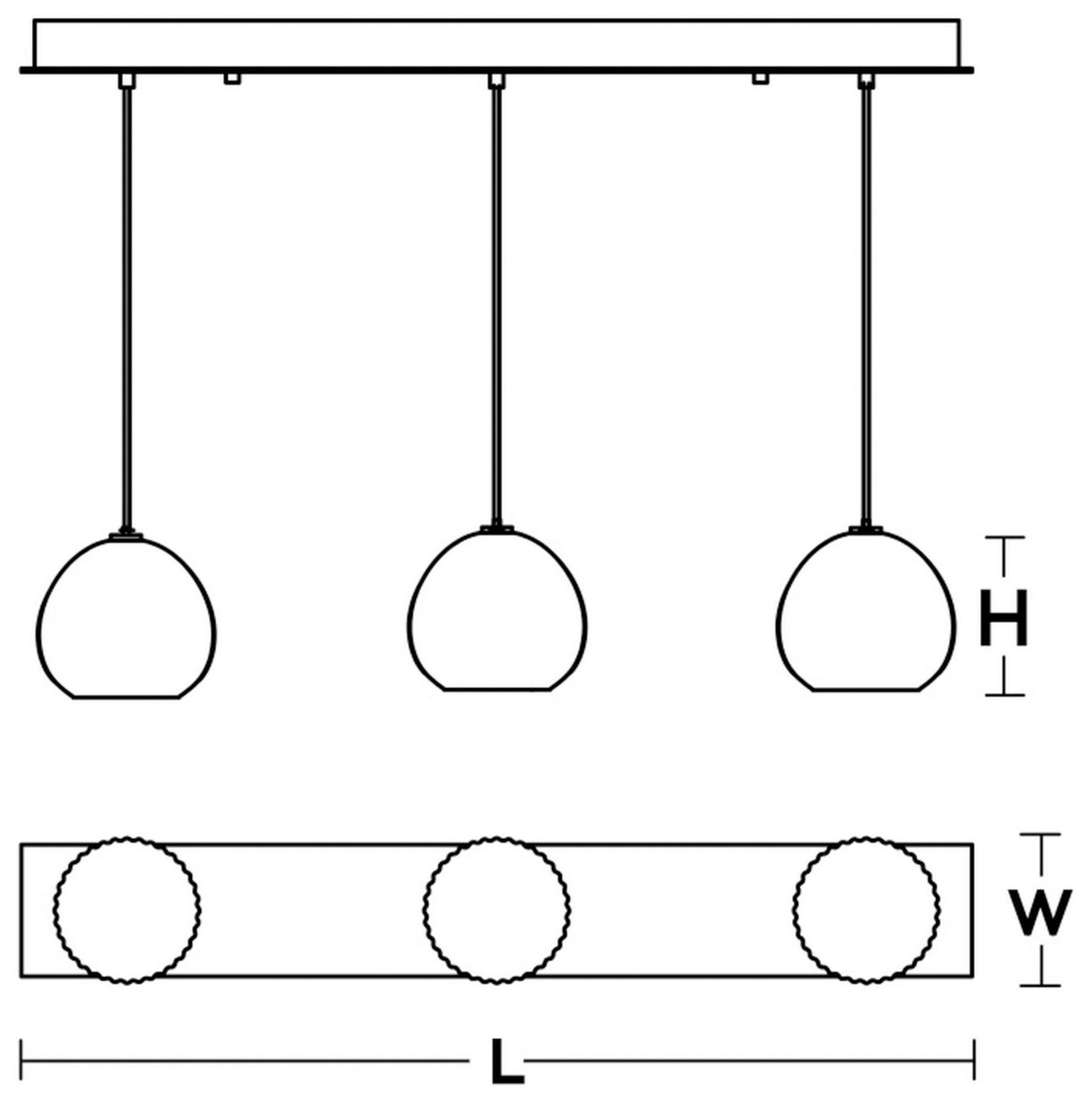 Image 2 Cleo 3 Light Linear Pendant - White more views