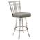 Cleo 30" Gray Faux Leather Swivel Barstool