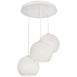 Cleo 31&quot; Wide White 3-Light Round Cluster Pendant