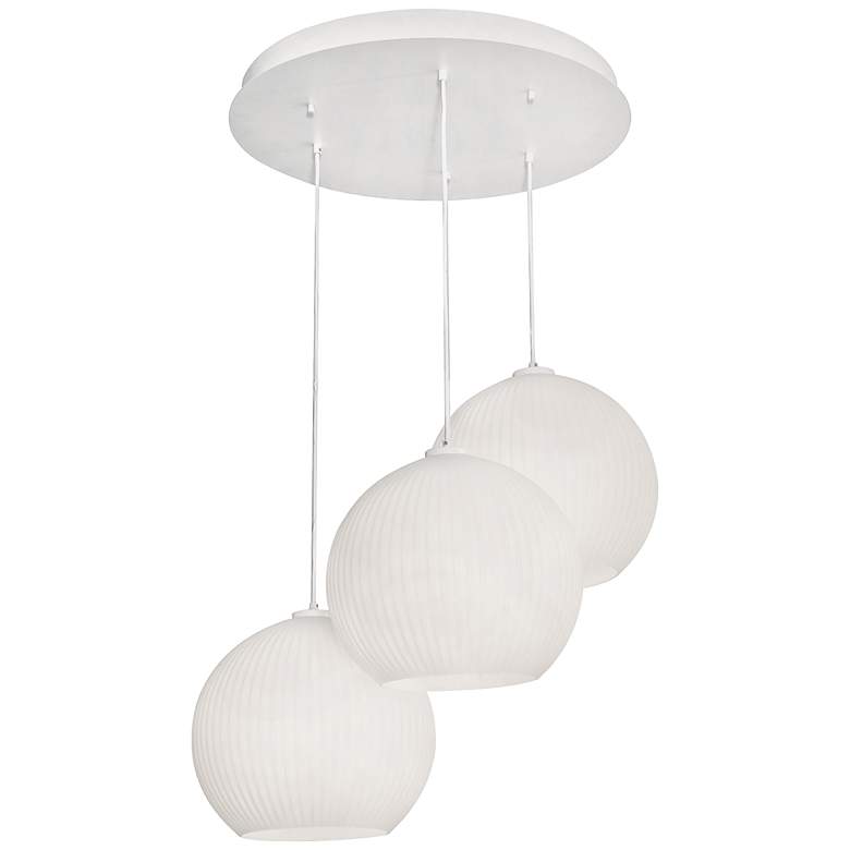 Image 3 Cleo 31" Wide White 3-Light Round Cluster Pendant