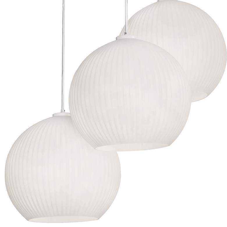 Image 4 Cleo 31 inch Wide White 3-Light Round Cluster Pendant more views