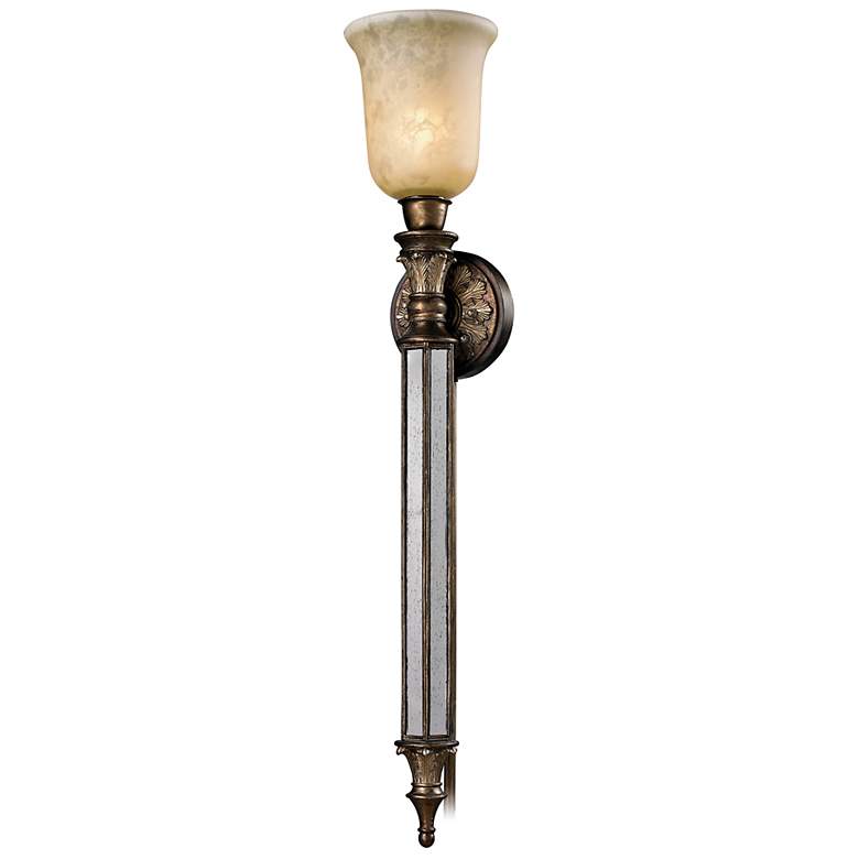 Image 1 Cleo 32 inch High Mirrored Candlestick Torch Wall Sconce