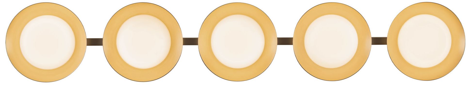 Cleo 36-in Brushed Gold dimmable LED Bathroom Vanity Light with Opal Glass