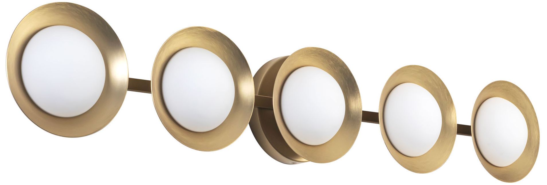 Image 3 Cleo 36-in Brushed Gold dimmable LED Bathroom Vanity Light with Opal Glass more views