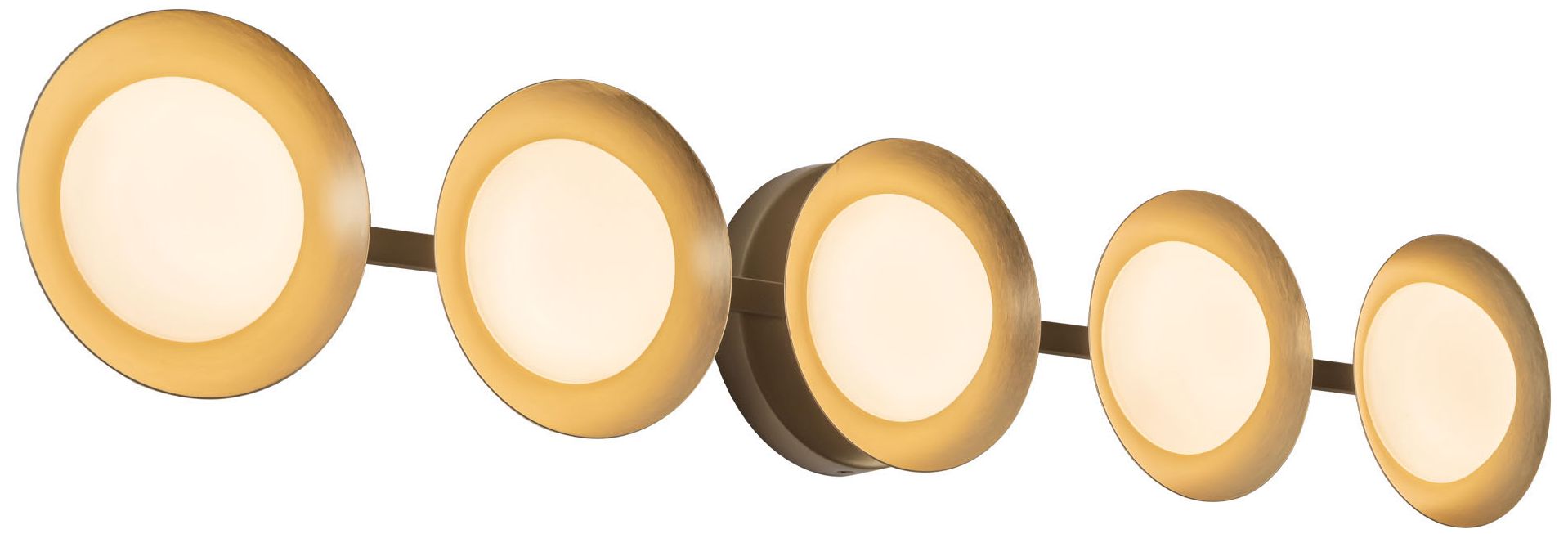 Image 6 Cleo 36-in Brushed Gold dimmable LED Bathroom Vanity Light with Opal Glass more views