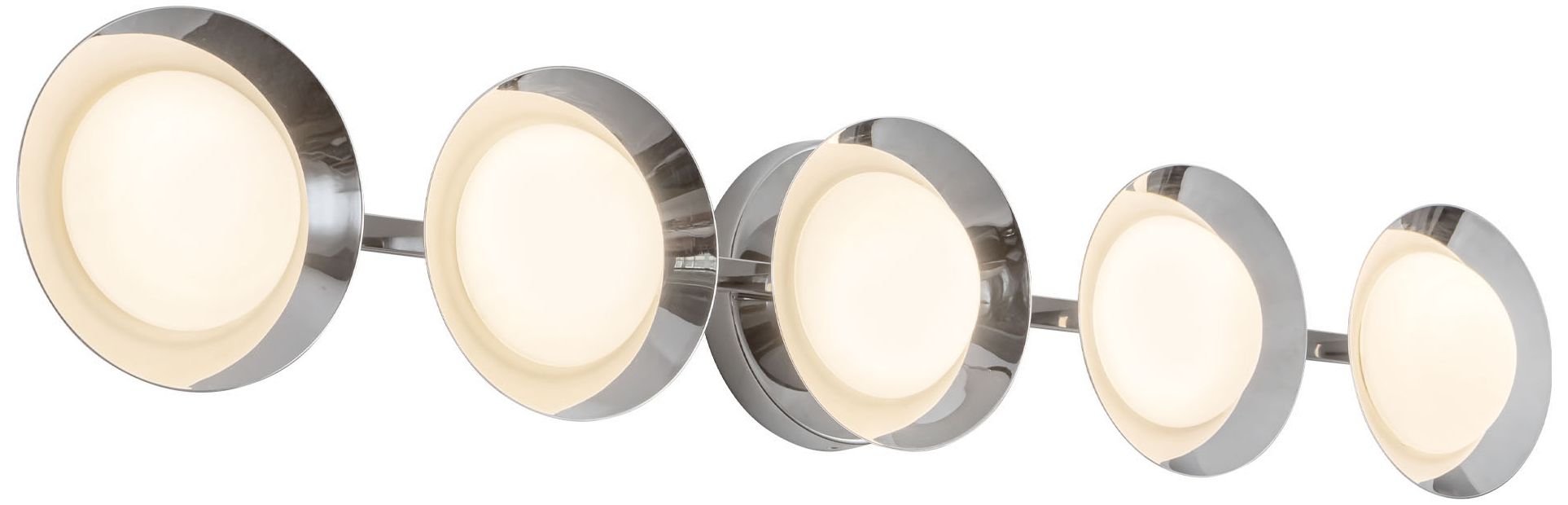 Image 6 Cleo 36-in Chrome dimmable LED Bathroom Vanity Light with Opal Glass more views