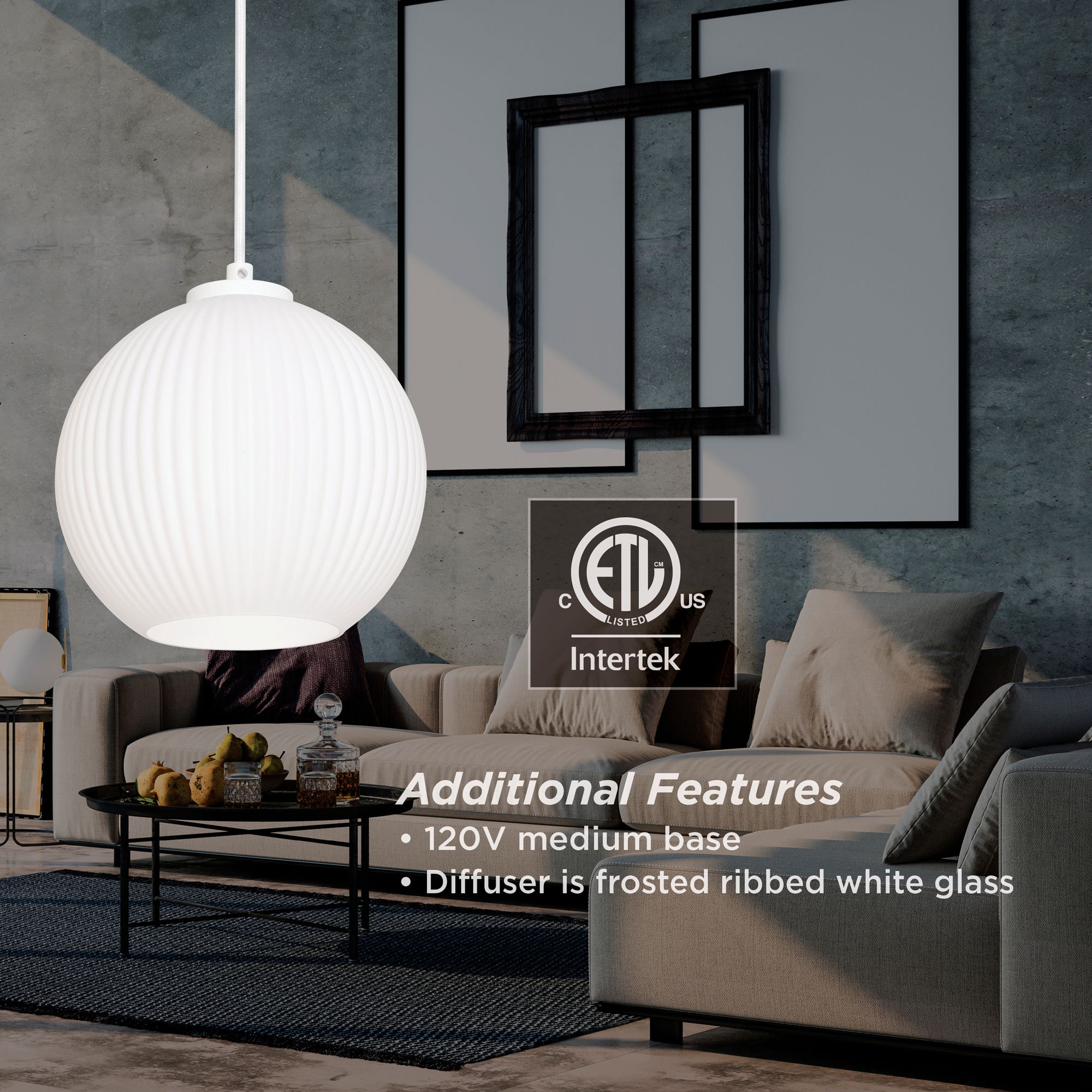 Image 7 Cleo 8" Wide White Pendant with White Glass Shade more views