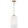 Cleo Capsule 9" Wide Brass and Alabaster Glass Mini Pendant