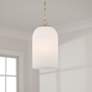 1_Cleo Capsule 9" Wide Brass and Alabaster Glass Mini Pendant