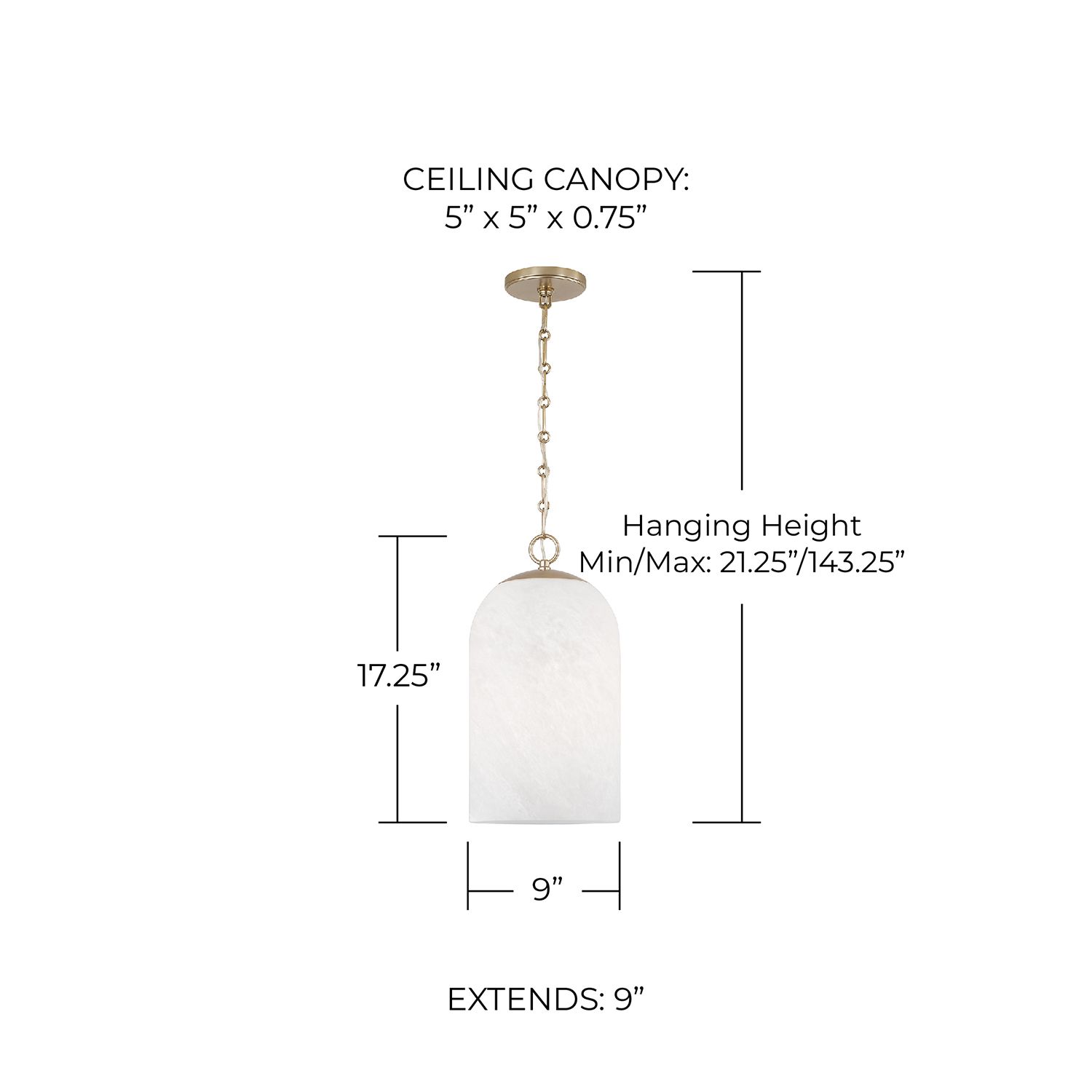 Cleo Capsule 9" Wide Brass and Alabaster Glass Mini Pendant