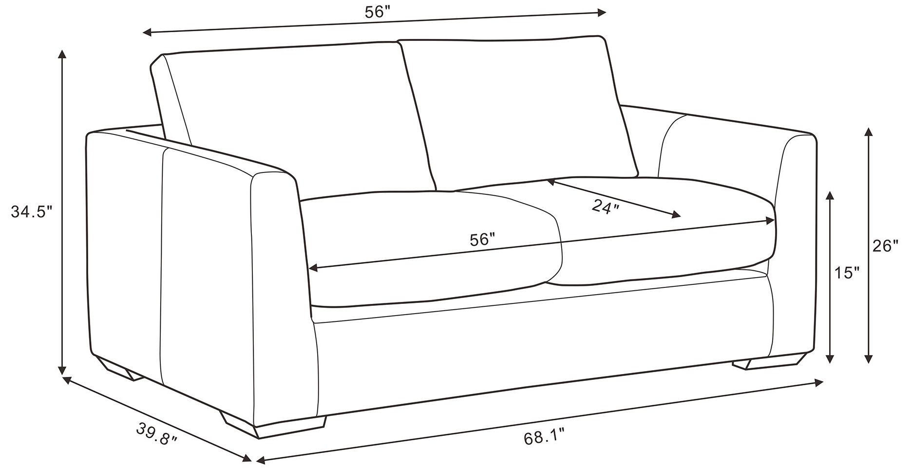 Image 3 Cleo Contemporary Upholstered Loveseat in Pewter more views