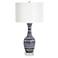 Cleo Dark Blue and White Ceramic Table Lamp