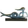 Cleodora Blue 21" Wide Italian Ceramic Mermaid Sculpture