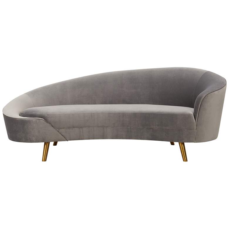 Image 1 Cleopatra 90 inch Wide Gray Velvet Sofa