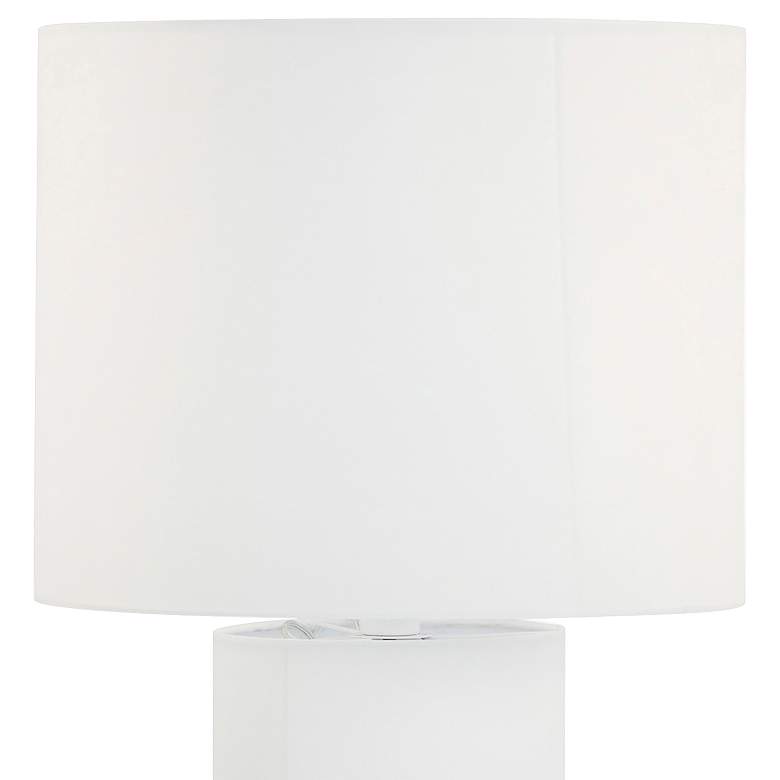 Image 2 Cleopatra Cream Linen Fabric Column Floor Lamp more views