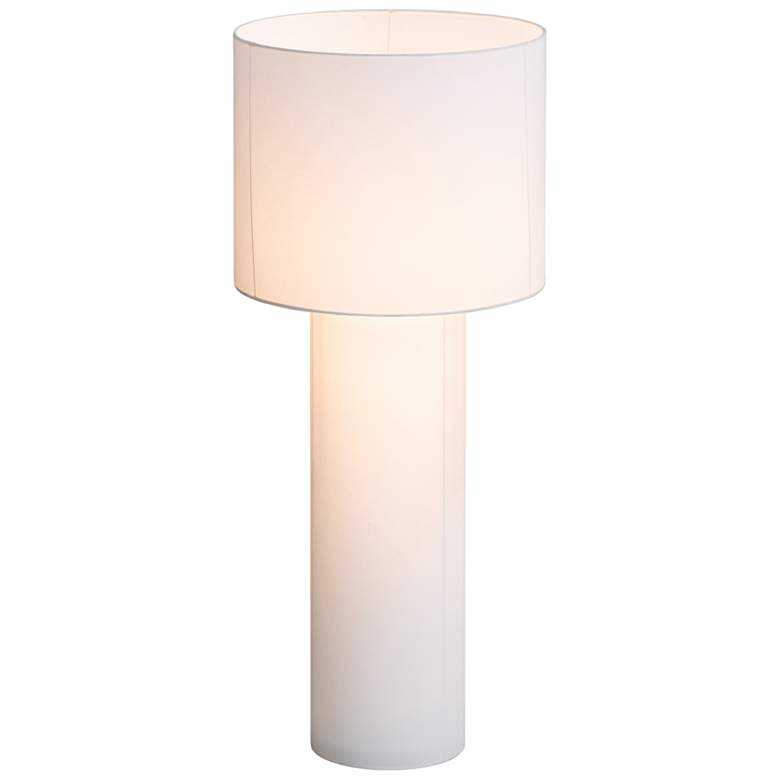 Image 4 Cleopatra Cream Linen Fabric Column Floor Lamp more views