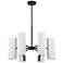 Cleta 24" Wide 6-Light Matte Black Finish Chandelier w/ White Shade