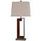 Clevedon Wood and Brushed Steel Metal Table Lamp