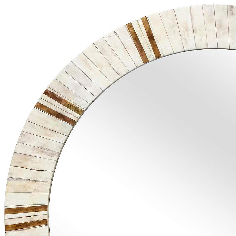 Image 4 Clever Natural Cream 30" Round Wall Mirror more views