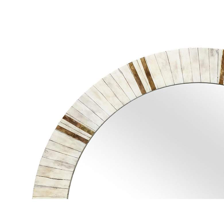 Image 5 Clever Natural Cream 30" Round Wall Mirror more views