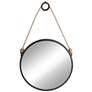 Cleverland Black 29 1/2" Round Wall Mirror with Rope Strap
