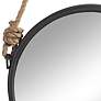 Cleverland Gray 19 1/2" Round Wall Mirror with Rope Strap