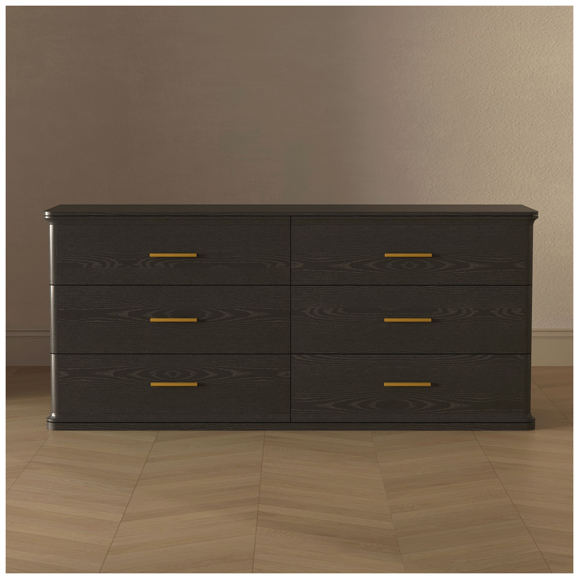Clifford Traditional Dresser in Black (6-Drawer)