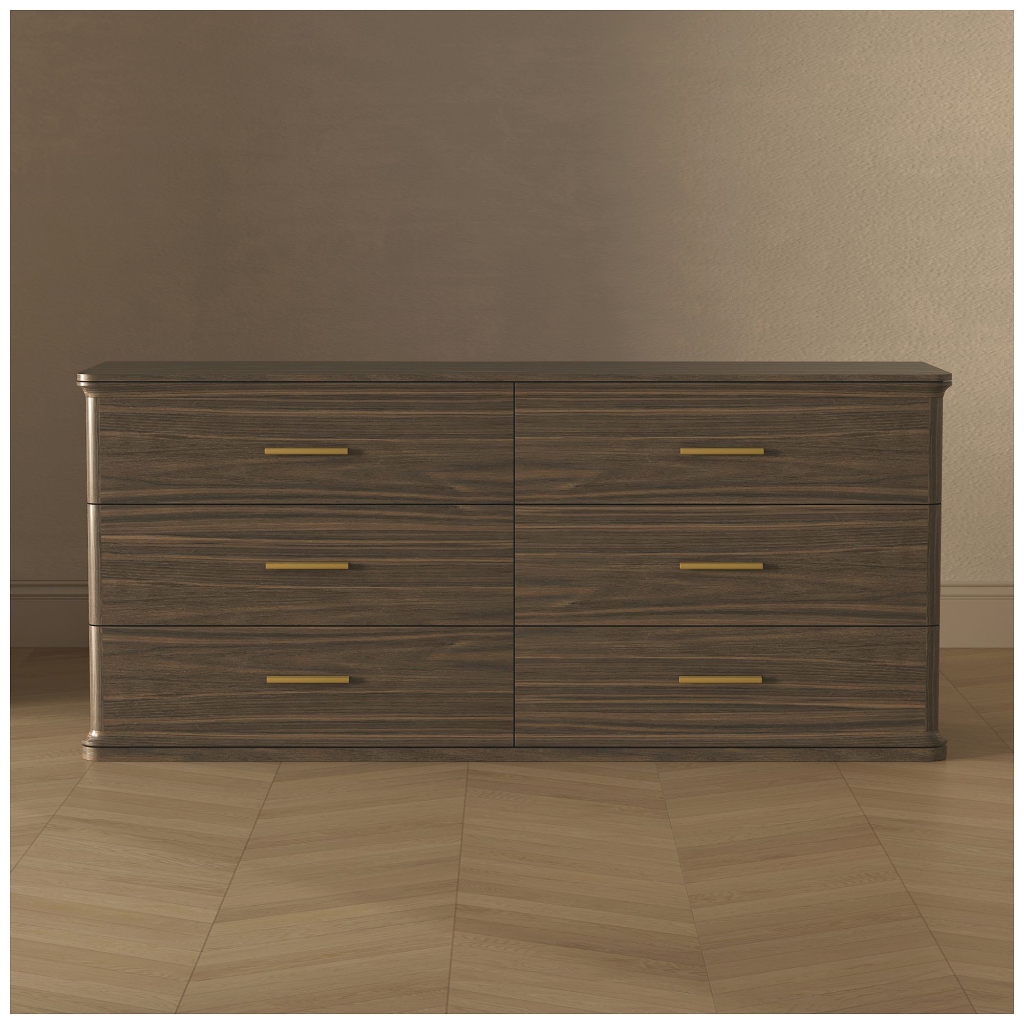 Clifford Traditional Dresser in Walnut (6-Drawer)