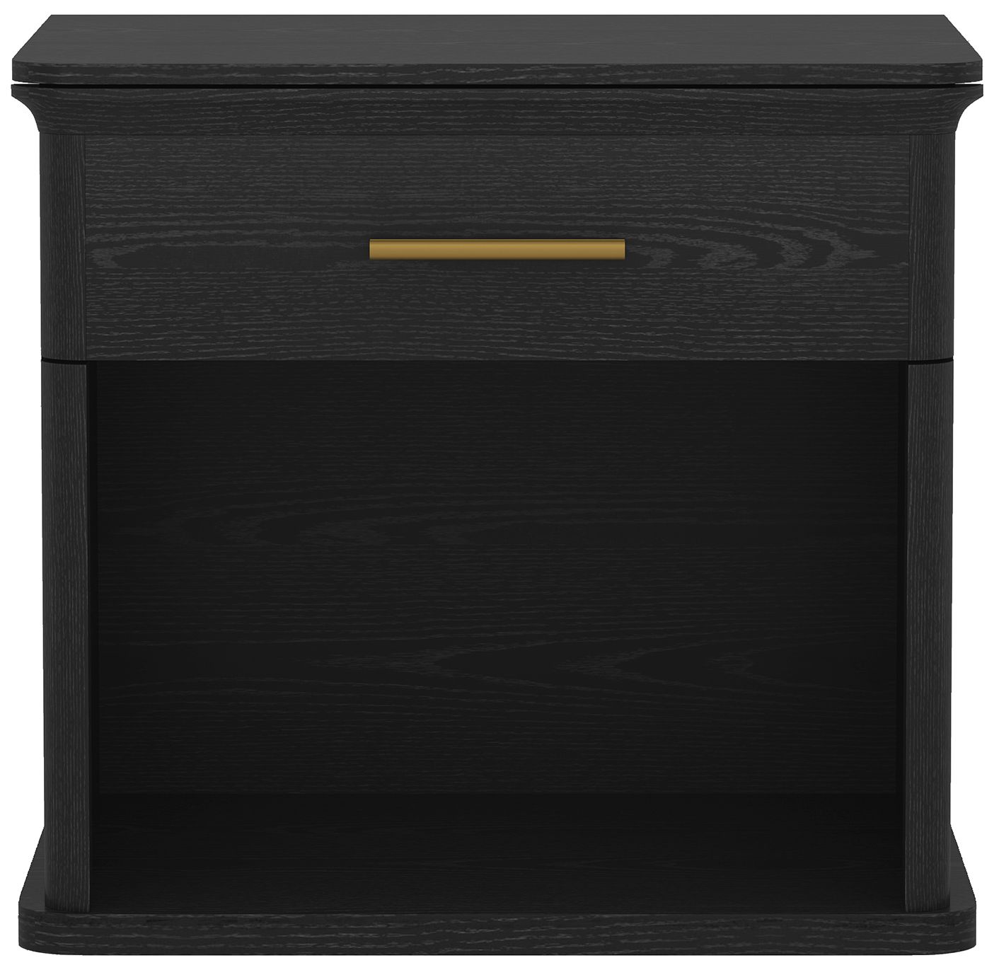 Image 2 Clifford Traditional Nightstand in Black (1-Drawer)