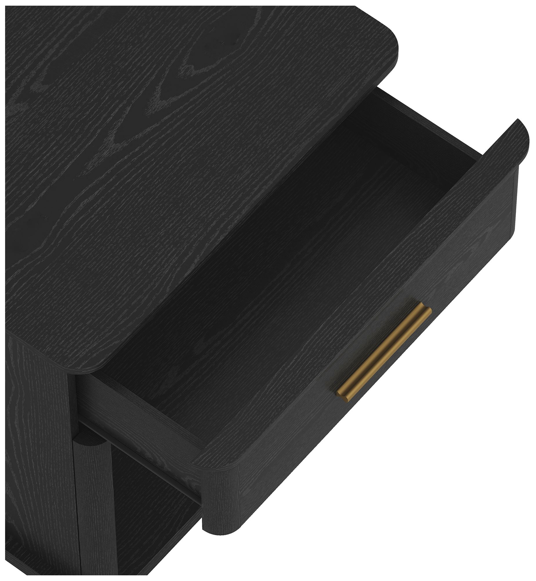 Image 6 Clifford Traditional Nightstand in Black (1-Drawer) more views