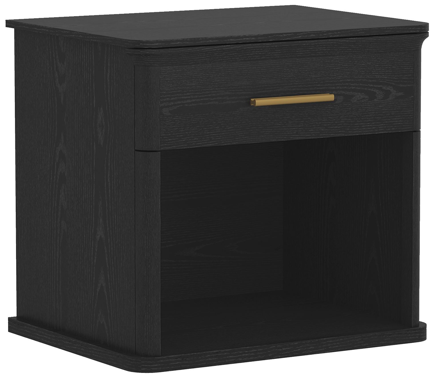Image 7 Clifford Traditional Nightstand in Black (1-Drawer) more views