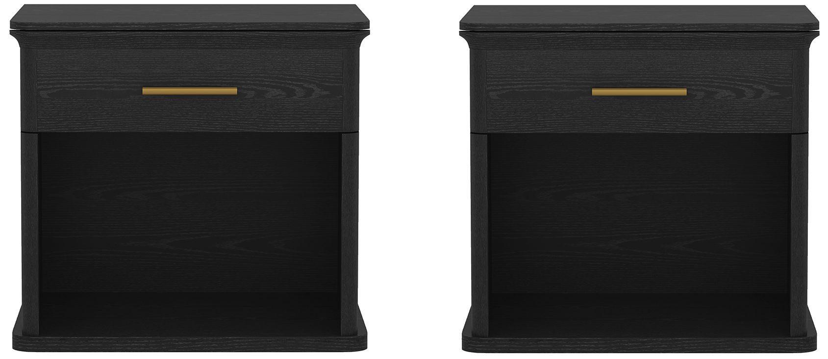 Clifford Traditional Nightstand in Black (1-Drawer)