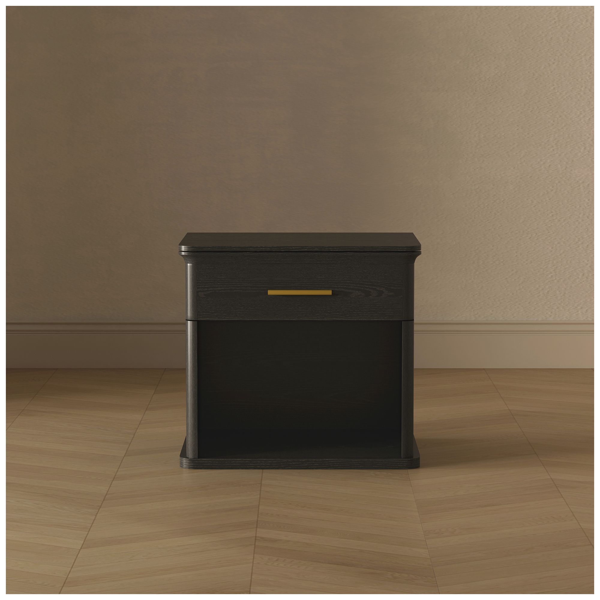 Clifford Traditional Nightstand in Black (1-Drawer)