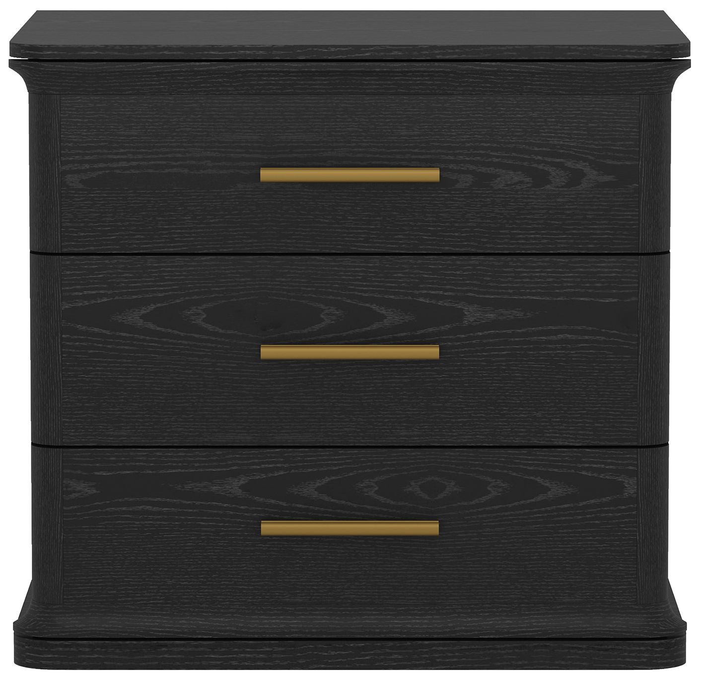 Image 2 Clifford Traditional Nightstand in Black (3-Drawer)