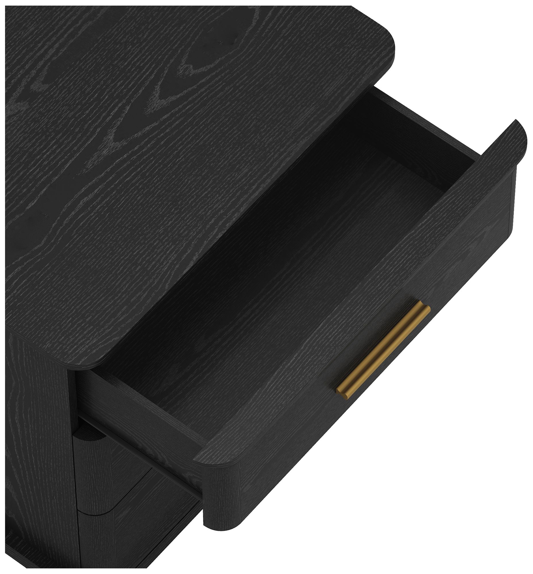 Image 6 Clifford Traditional Nightstand in Black (3-Drawer) more views