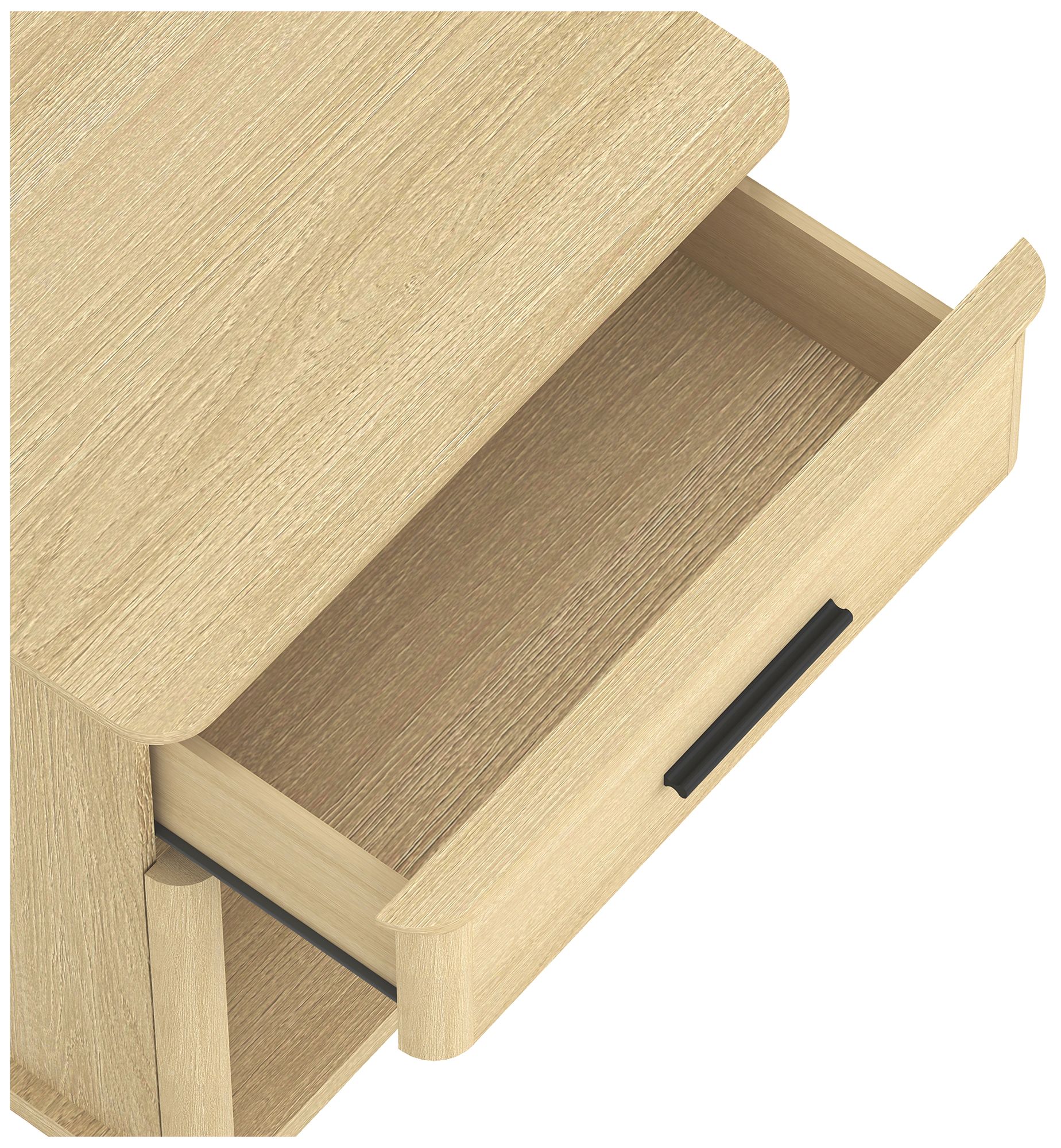 Image 6 Clifford Traditional Nightstand in Natural Oak (1-Drawer) more views