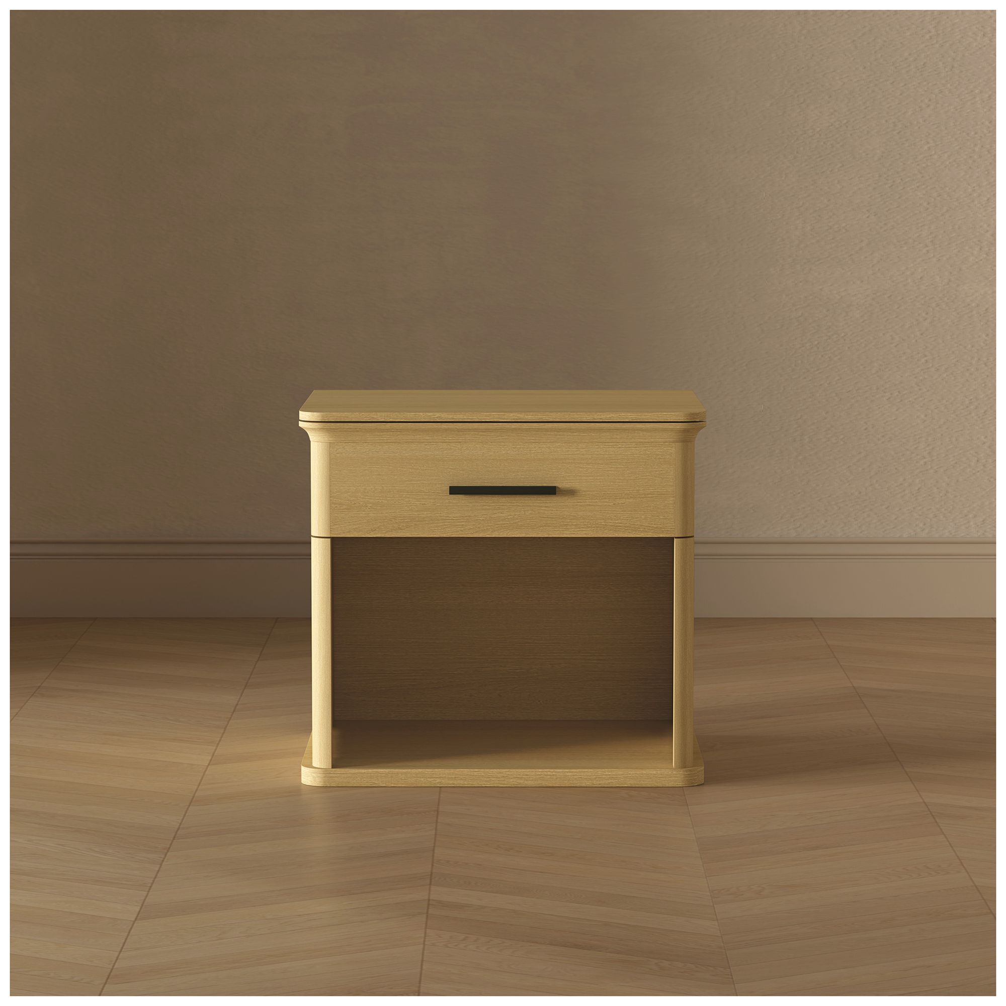 Clifford Traditional Nightstand in Natural Oak (1-Drawer)