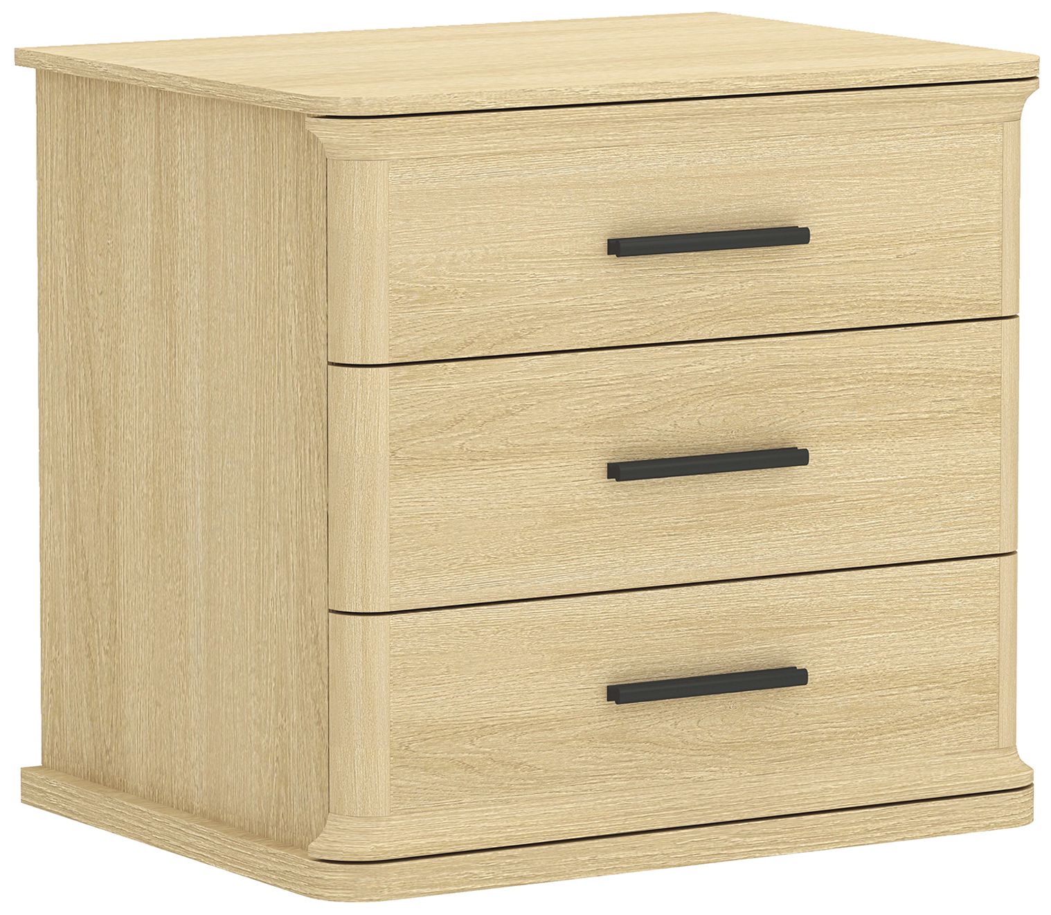 Image 7 Clifford Traditional Nightstand in Natural Oak (3-Drawer) more views