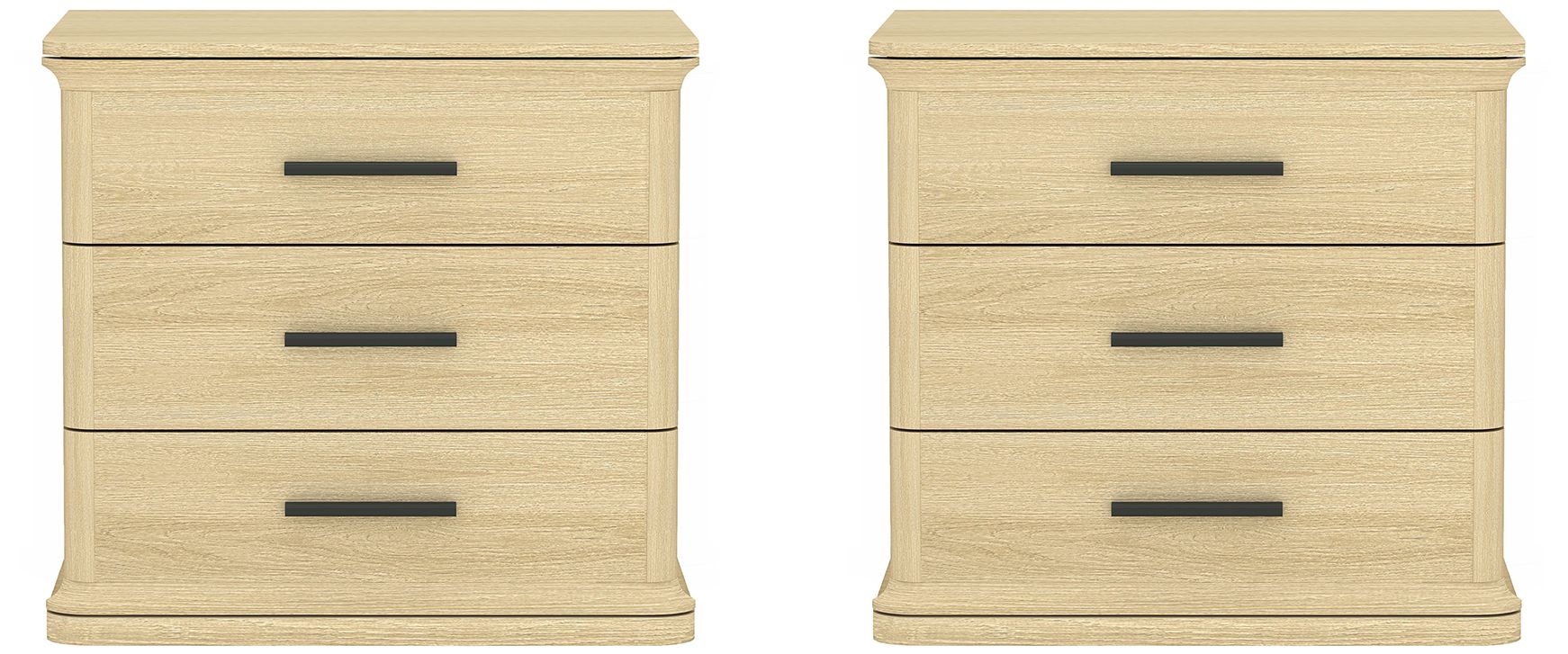 Clifford Traditional Nightstand in Natural Oak (3-Drawer)